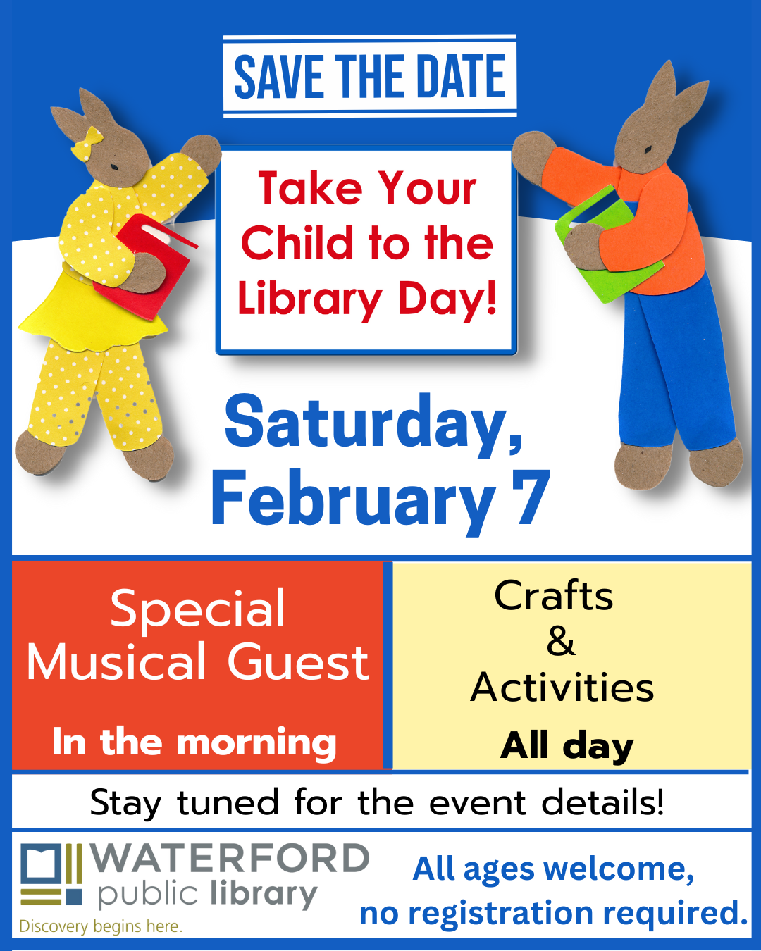 Take Your Child Library Day save the date 2026